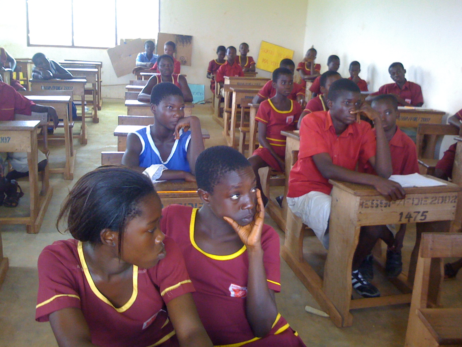 Pupils seated in a classroom in Ghana