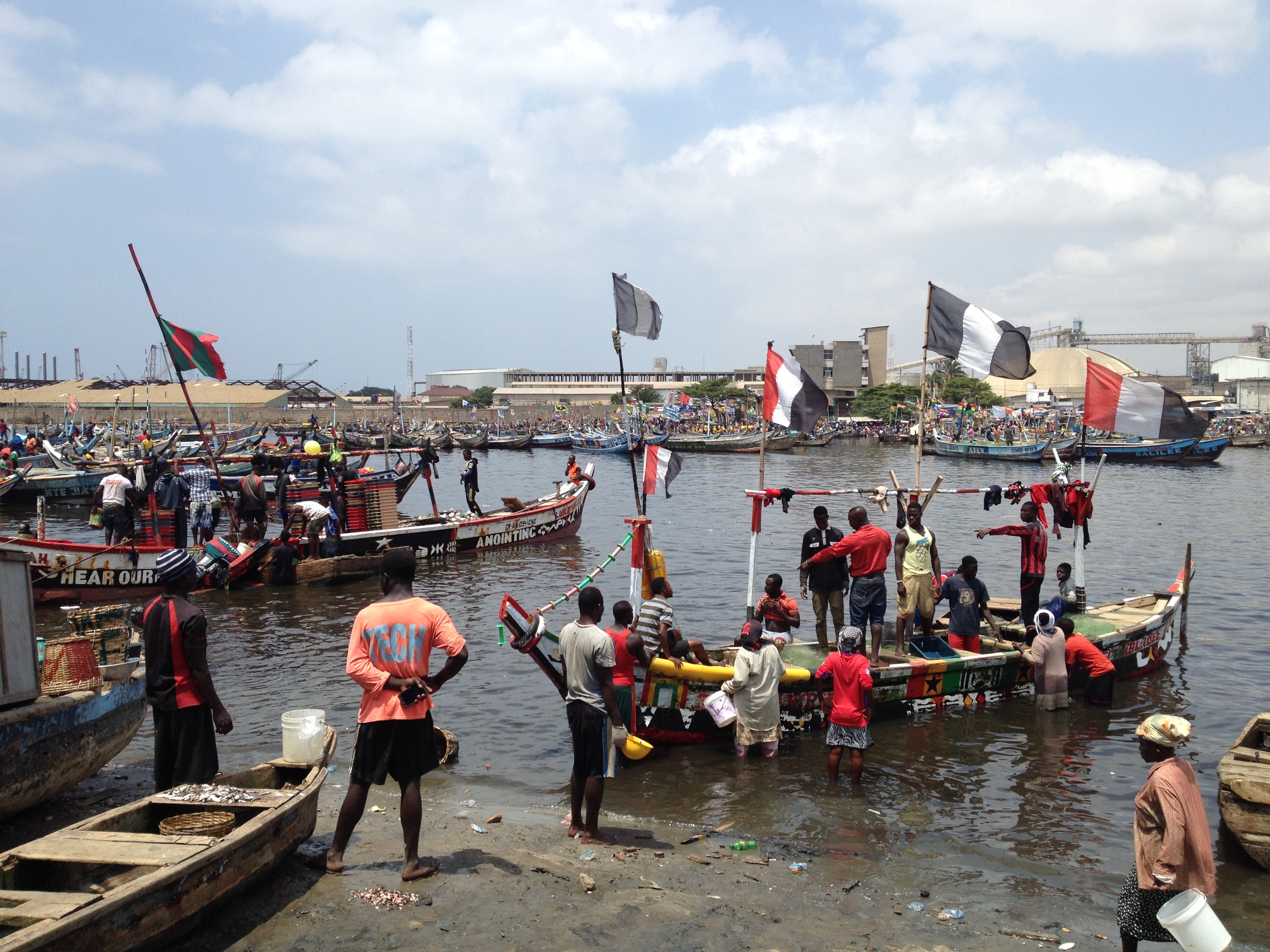 Cargo operations at Tema harbour in Ghana
