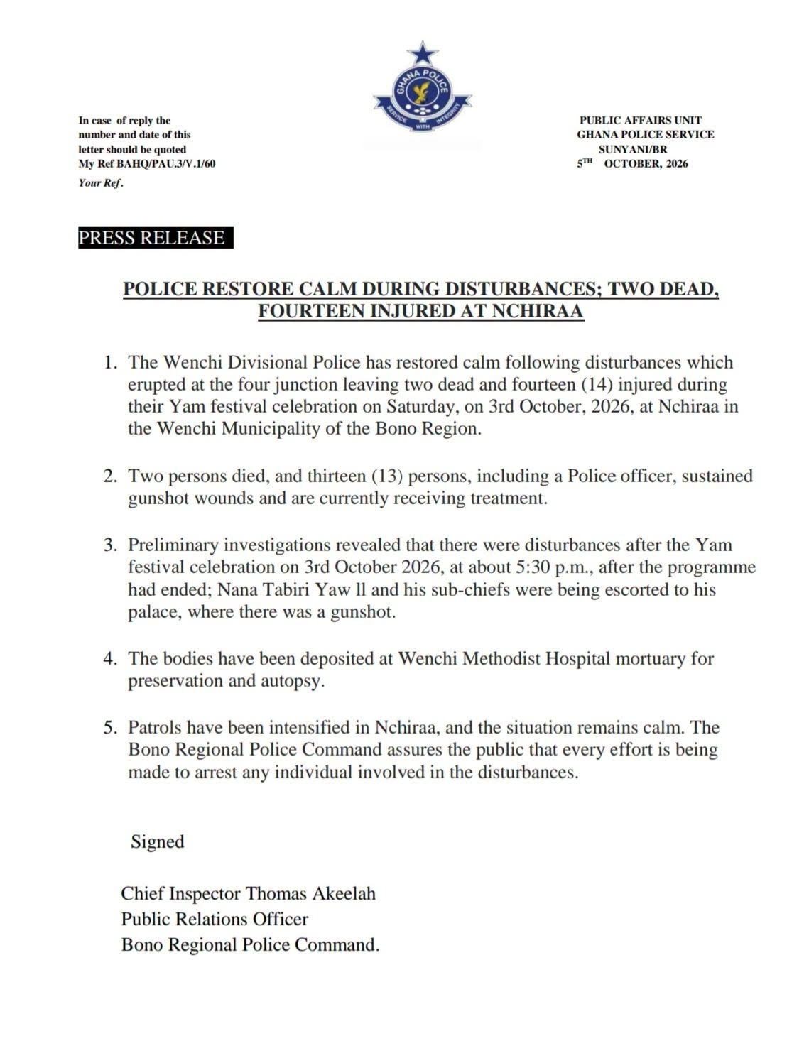 Image supplied by Ghana Police Service